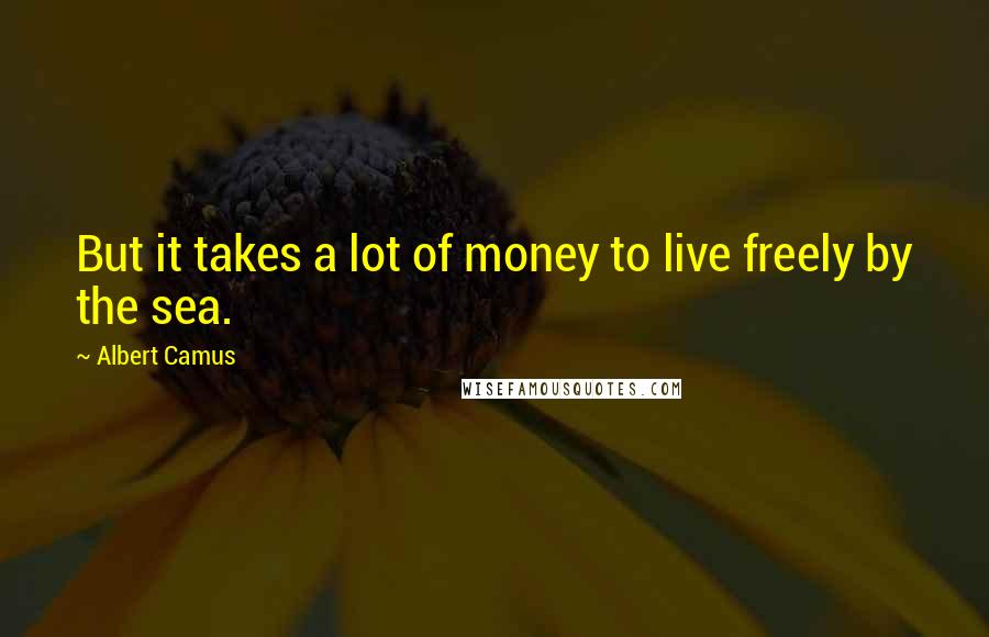 Albert Camus Quotes: But it takes a lot of money to live freely by the sea.