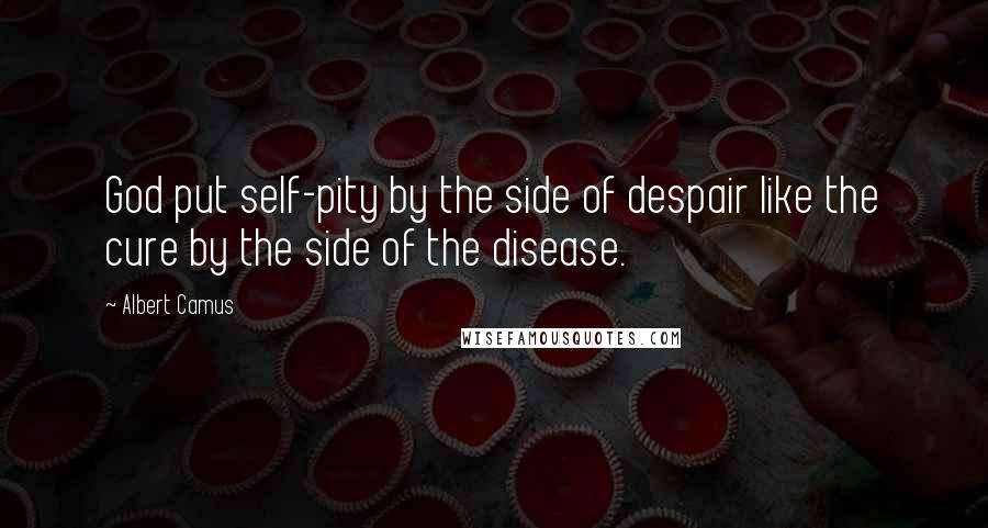 Albert Camus Quotes: God put self-pity by the side of despair like the cure by the side of the disease.