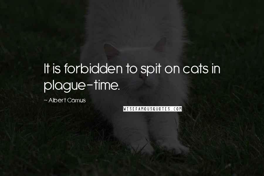 Albert Camus Quotes: It is forbidden to spit on cats in plague-time.