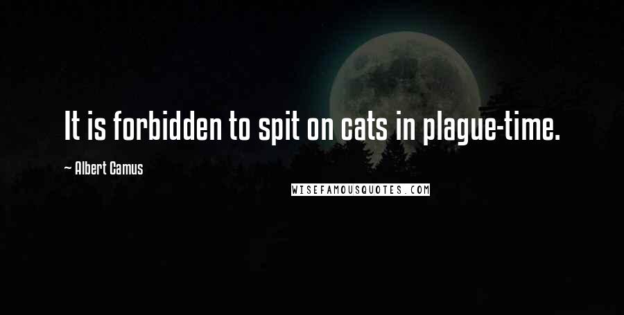 Albert Camus Quotes: It is forbidden to spit on cats in plague-time.