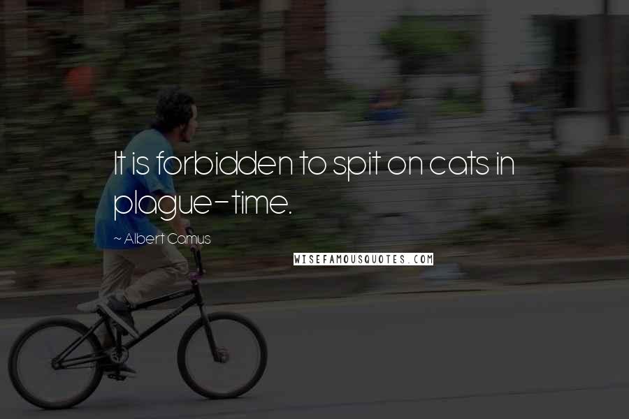 Albert Camus Quotes: It is forbidden to spit on cats in plague-time.