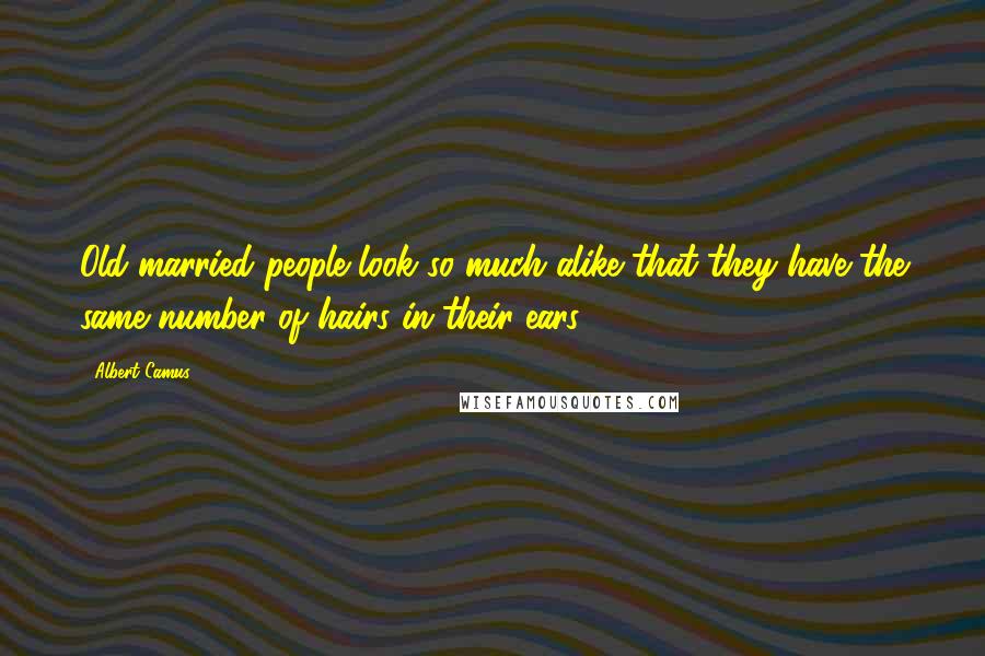 Albert Camus Quotes: Old married people look so much alike that they have the same number of hairs in their ears.