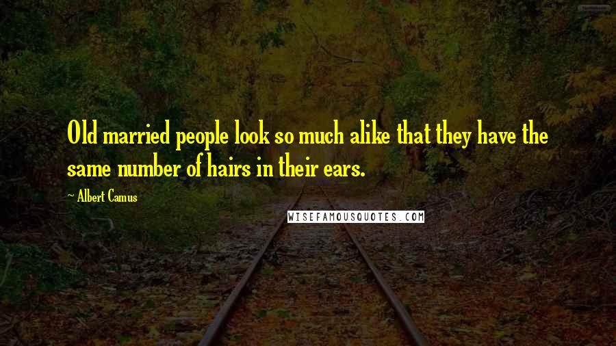 Albert Camus Quotes: Old married people look so much alike that they have the same number of hairs in their ears.