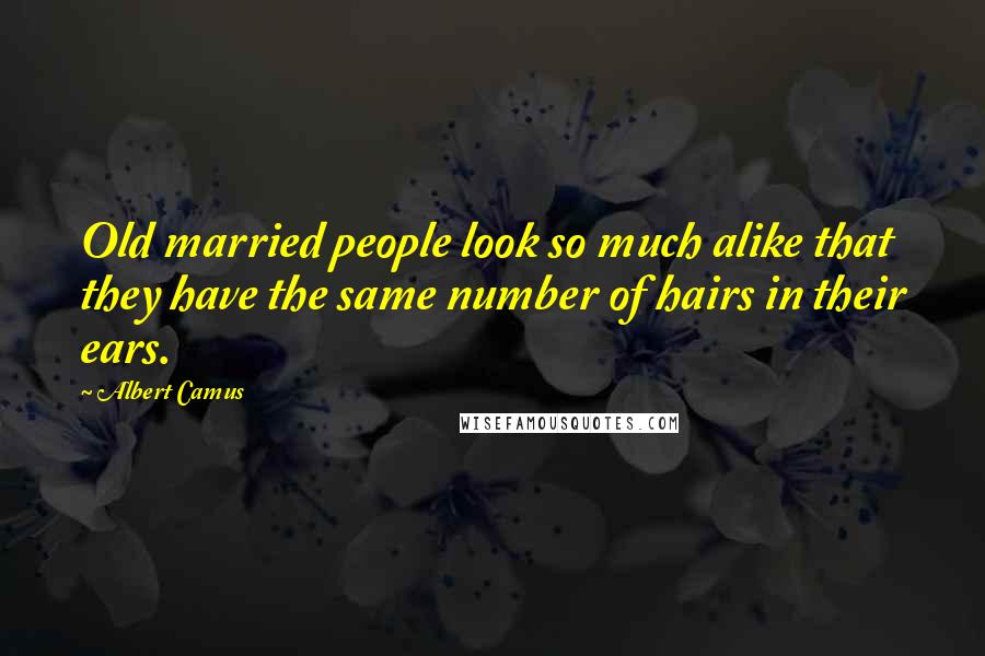 Albert Camus Quotes: Old married people look so much alike that they have the same number of hairs in their ears.