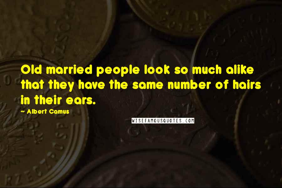 Albert Camus Quotes: Old married people look so much alike that they have the same number of hairs in their ears.