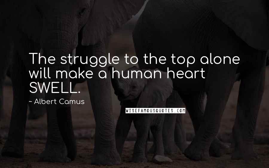 Albert Camus Quotes: The struggle to the top alone will make a human heart SWELL.