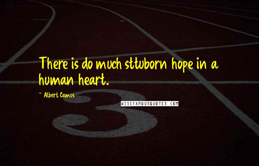 Albert Camus Quotes: There is do much sttuborn hope in a human heart.