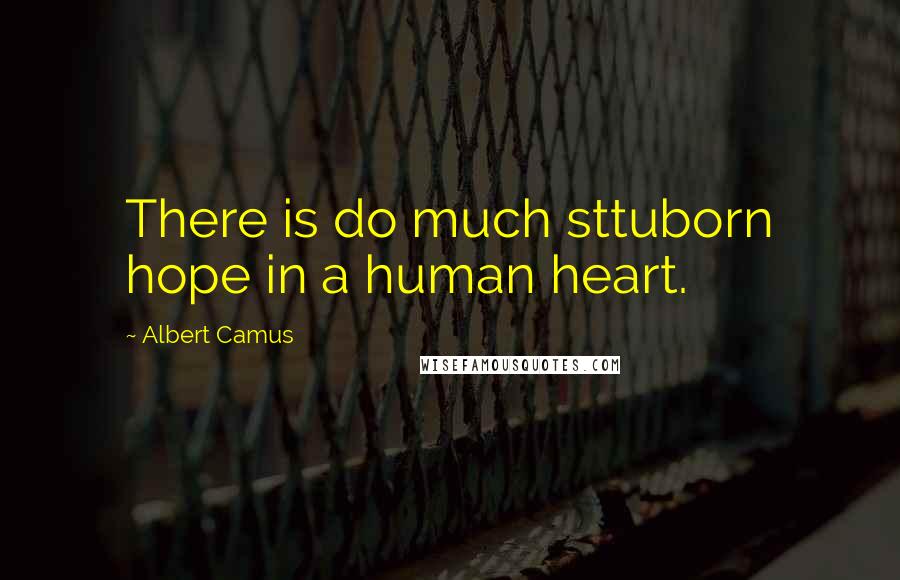 Albert Camus Quotes: There is do much sttuborn hope in a human heart.