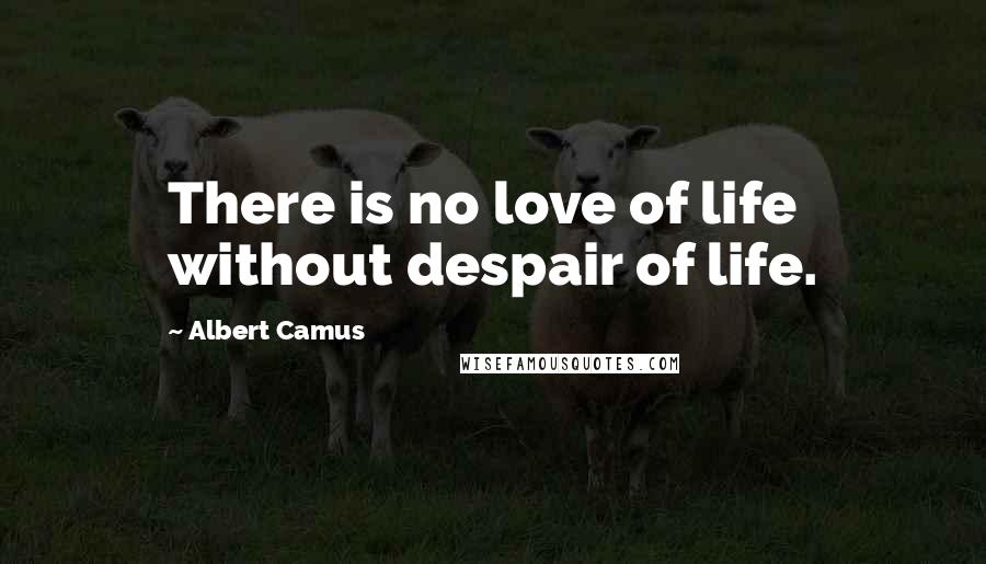 Albert Camus Quotes: There is no love of life without despair of life.