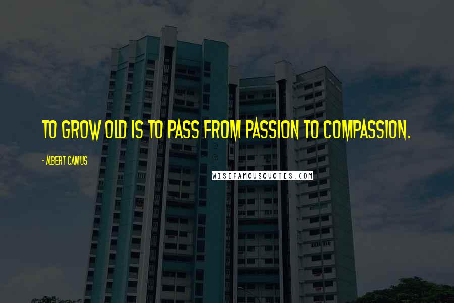 Albert Camus Quotes: To grow old is to pass from passion to compassion.