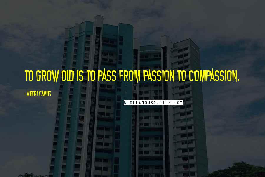 Albert Camus Quotes: To grow old is to pass from passion to compassion.