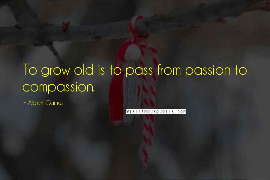 Albert Camus Quotes: To grow old is to pass from passion to compassion.