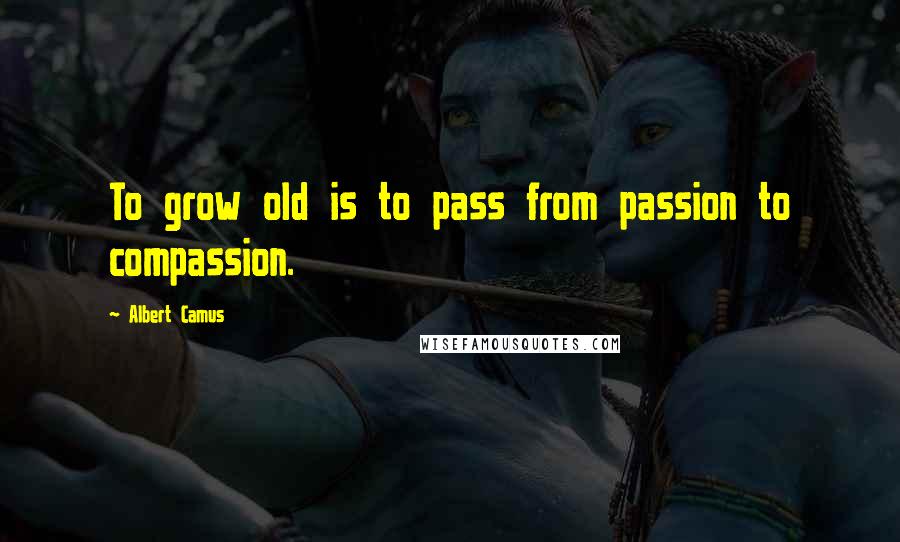 Albert Camus Quotes: To grow old is to pass from passion to compassion.