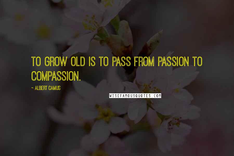 Albert Camus Quotes: To grow old is to pass from passion to compassion.