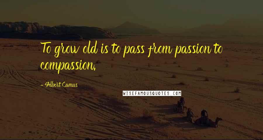 Albert Camus Quotes: To grow old is to pass from passion to compassion.