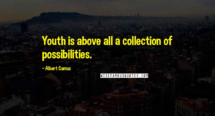 Albert Camus Quotes: Youth is above all a collection of possibilities.