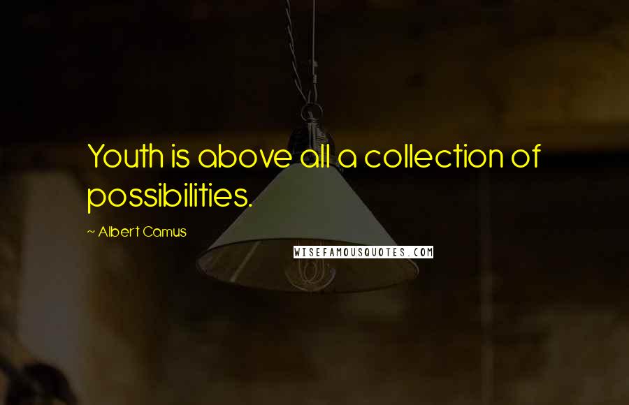 Albert Camus Quotes: Youth is above all a collection of possibilities.