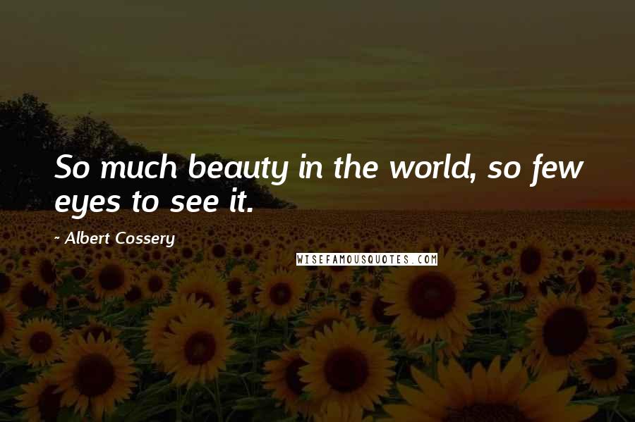 Albert Cossery Quotes: So much beauty in the world, so few eyes to see it.
