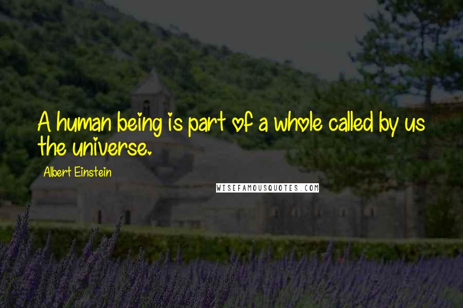Albert Einstein Quotes: A human being is part of a whole called by us the universe.