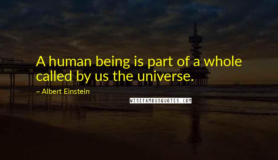 Albert Einstein Quotes: A human being is part of a whole called by us the universe.