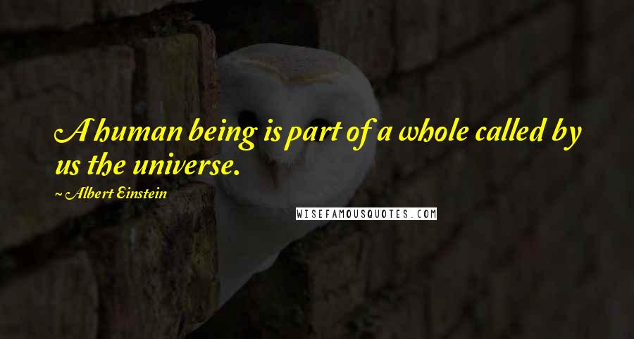 Albert Einstein Quotes: A human being is part of a whole called by us the universe.