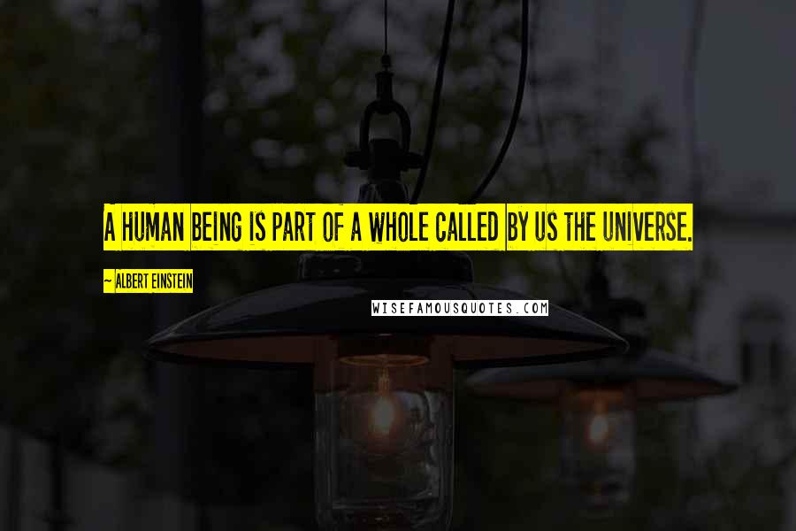 Albert Einstein Quotes: A human being is part of a whole called by us the universe.