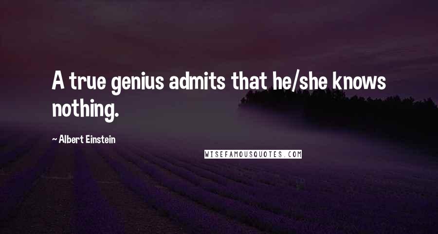 Albert Einstein Quotes: A true genius admits that he/she knows nothing.