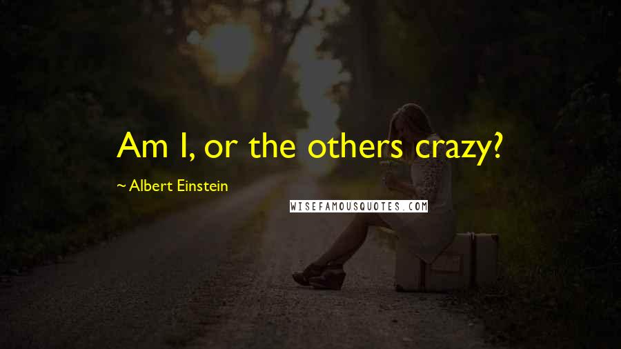 Albert Einstein Quotes: Am I, or the others crazy?
