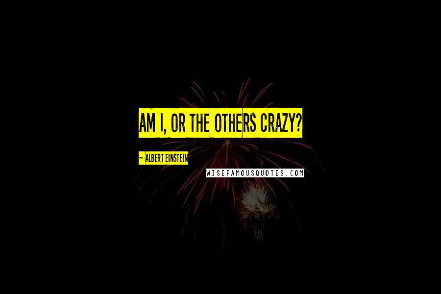 Albert Einstein Quotes: Am I, or the others crazy?