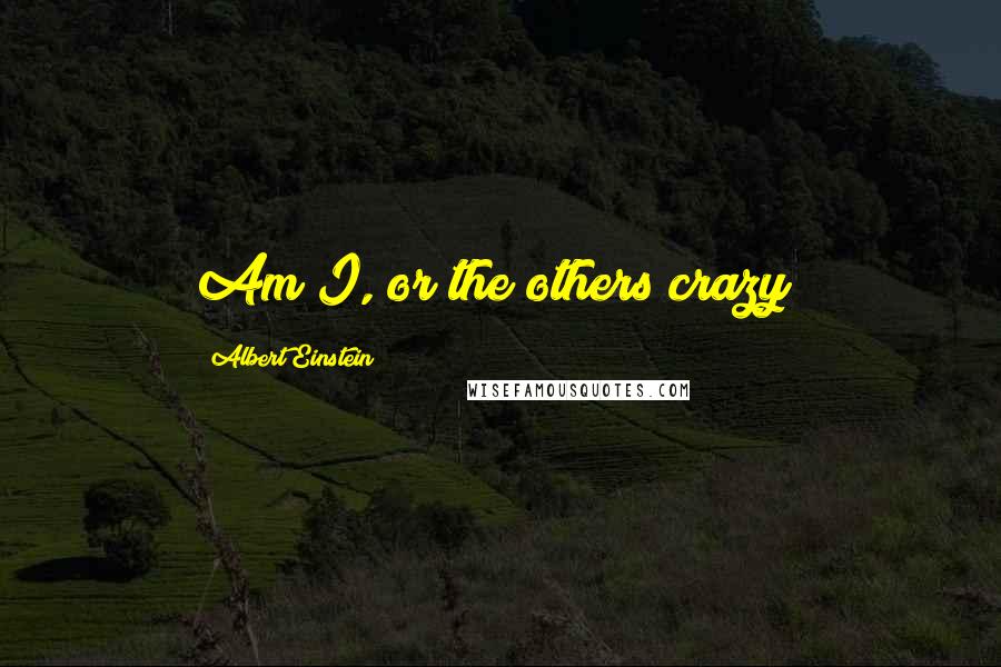 Albert Einstein Quotes: Am I, or the others crazy?