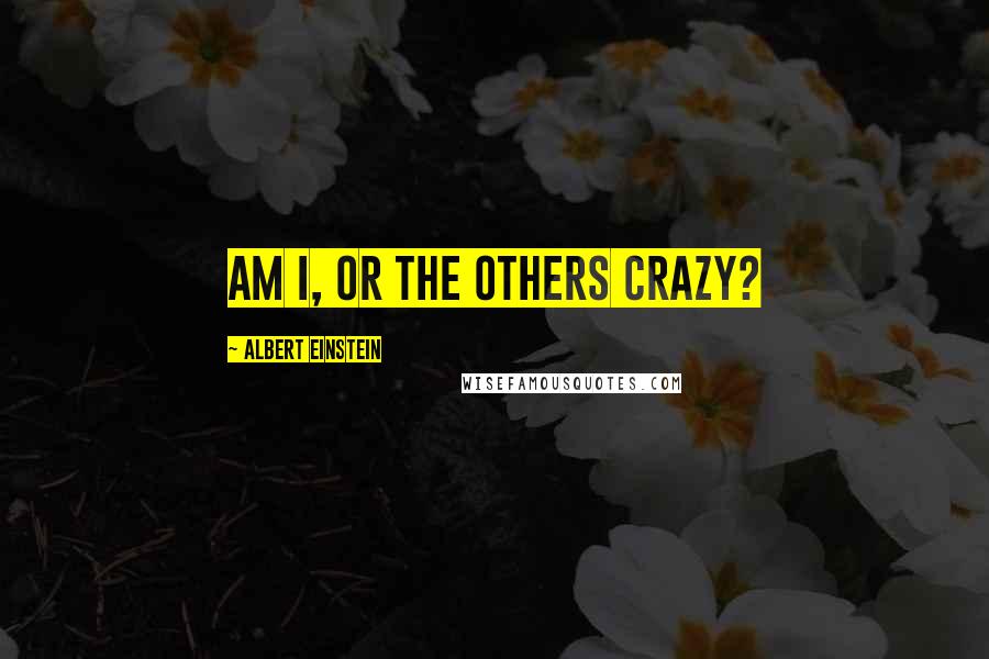 Albert Einstein Quotes: Am I, or the others crazy?