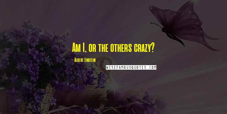 Albert Einstein Quotes: Am I, or the others crazy?