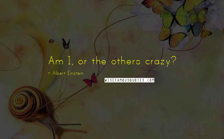 Albert Einstein Quotes: Am I, or the others crazy?