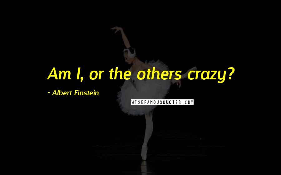 Albert Einstein Quotes: Am I, or the others crazy?