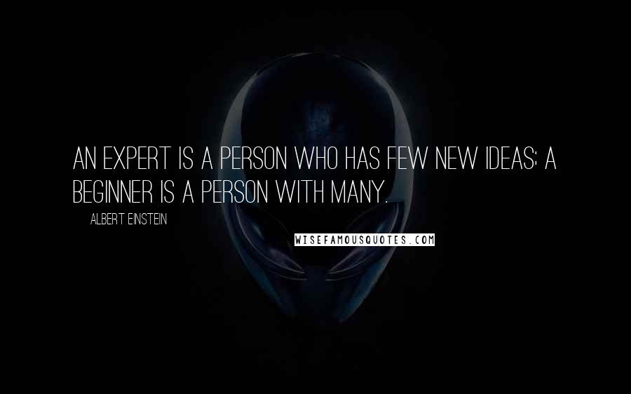 Albert Einstein Quotes: An expert is a person who has few new ideas; a beginner is a person with many.