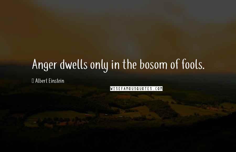 Albert Einstein Quotes: Anger dwells only in the bosom of fools.