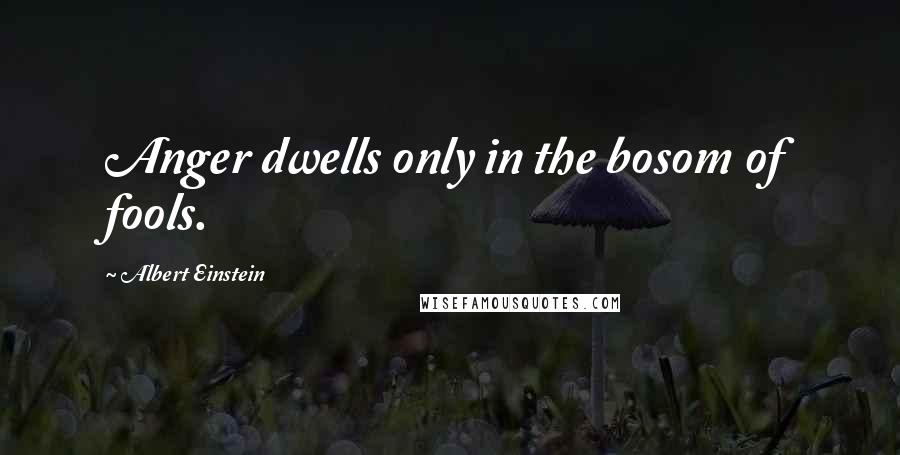 Albert Einstein Quotes: Anger dwells only in the bosom of fools.