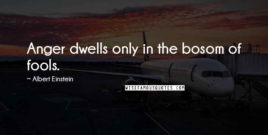 Albert Einstein Quotes: Anger dwells only in the bosom of fools.