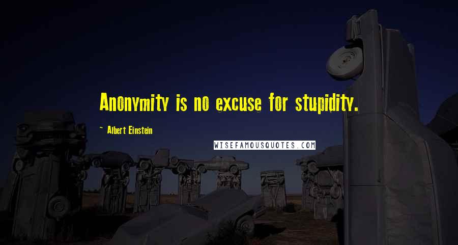 Albert Einstein Quotes: Anonymity is no excuse for stupidity.