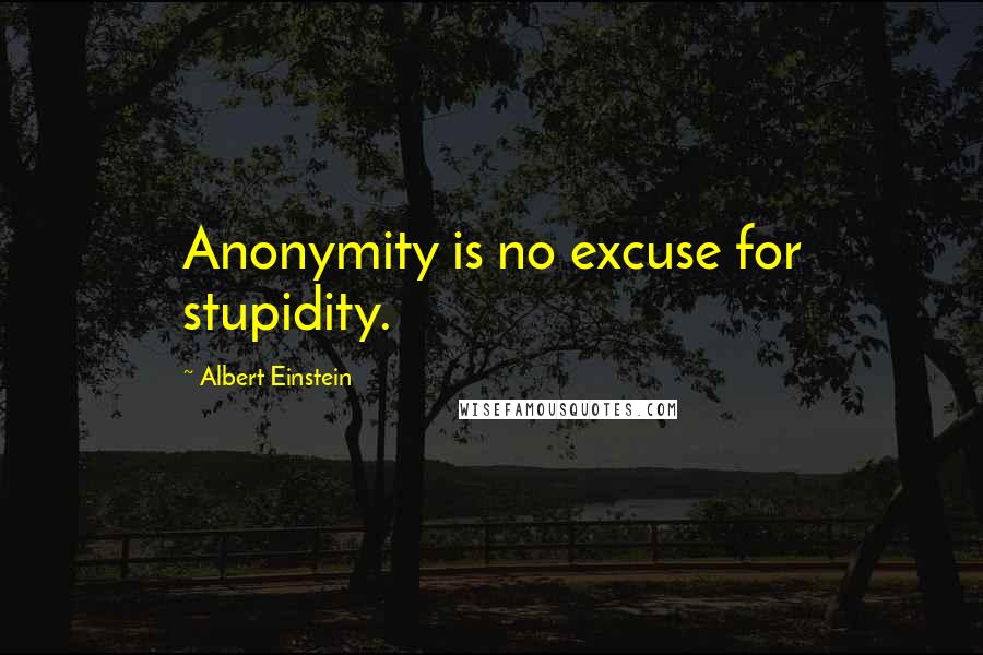 Albert Einstein Quotes: Anonymity is no excuse for stupidity.