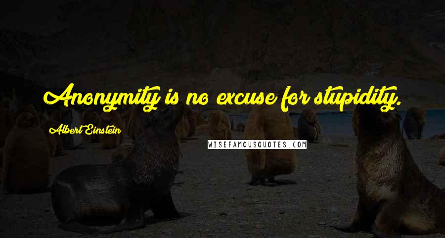 Albert Einstein Quotes: Anonymity is no excuse for stupidity.