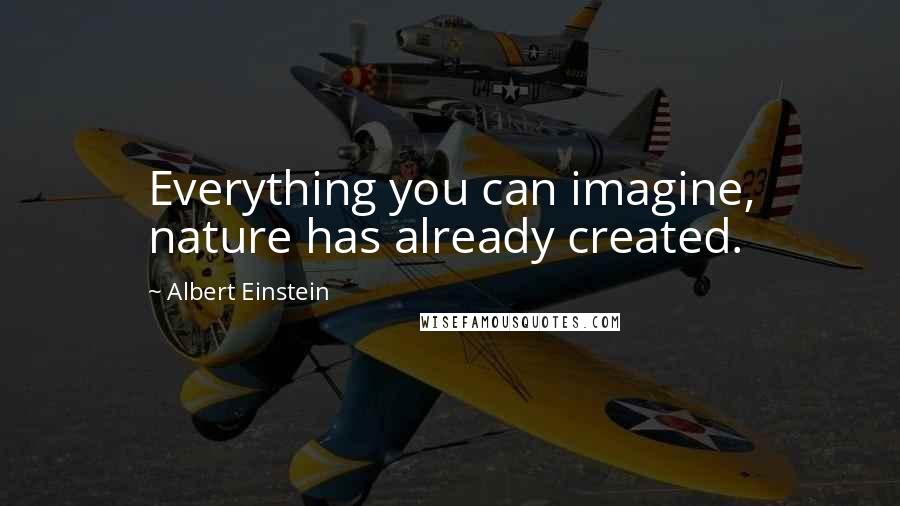 Albert Einstein Quotes: Everything you can imagine, nature has already created.