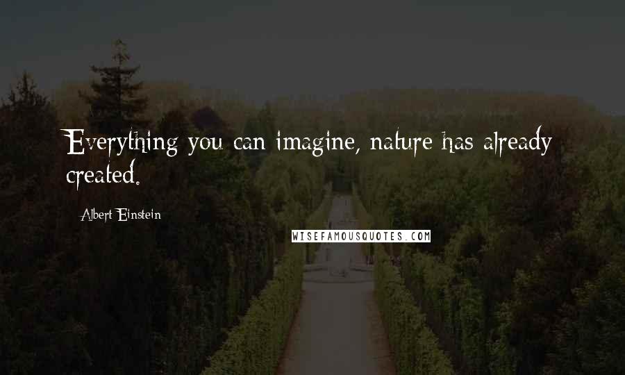 Albert Einstein Quotes: Everything you can imagine, nature has already created.