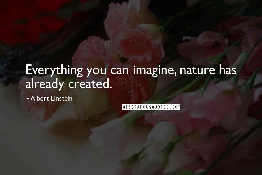 Albert Einstein Quotes: Everything you can imagine, nature has already created.