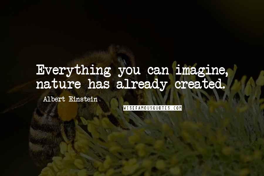 Albert Einstein Quotes: Everything you can imagine, nature has already created.