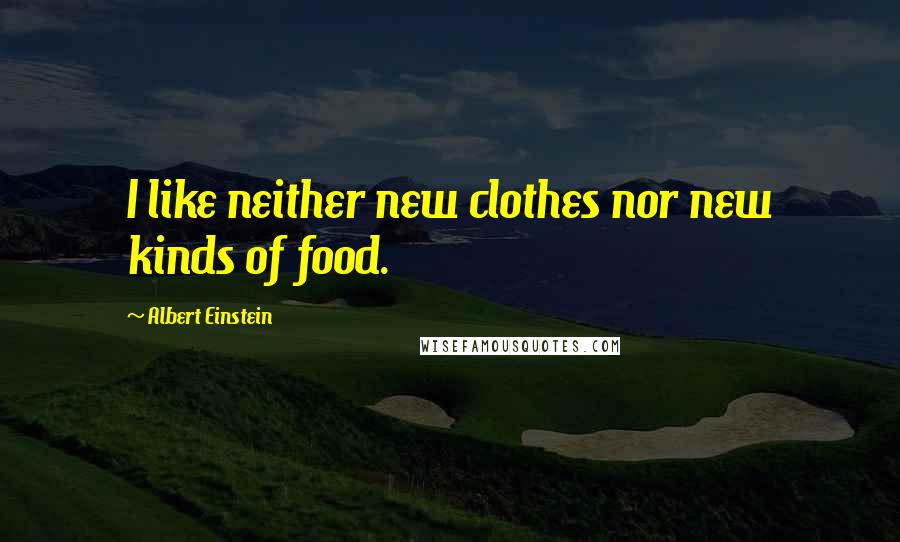 Albert Einstein Quotes: I like neither new clothes nor new kinds of food.