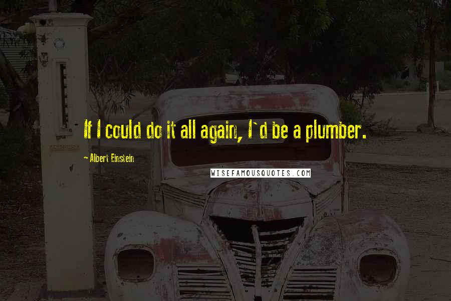 Albert Einstein Quotes: If I could do it all again, I'd be a plumber.
