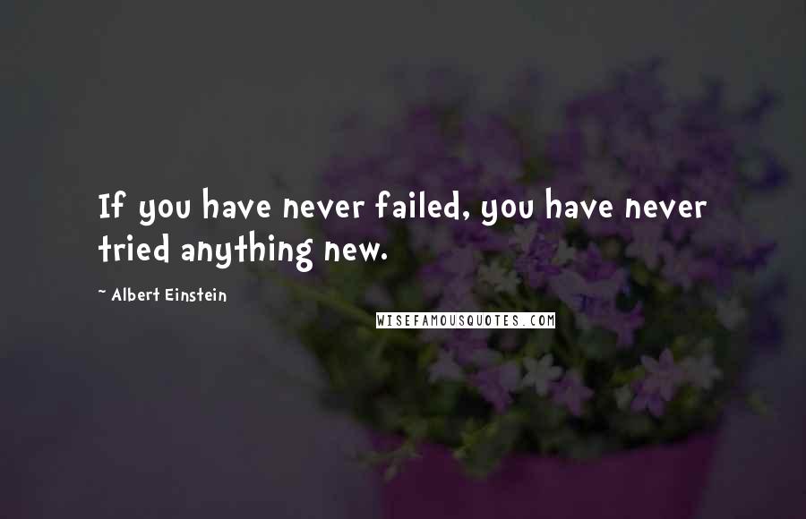 Albert Einstein Quotes: If you have never failed, you have never tried anything new.