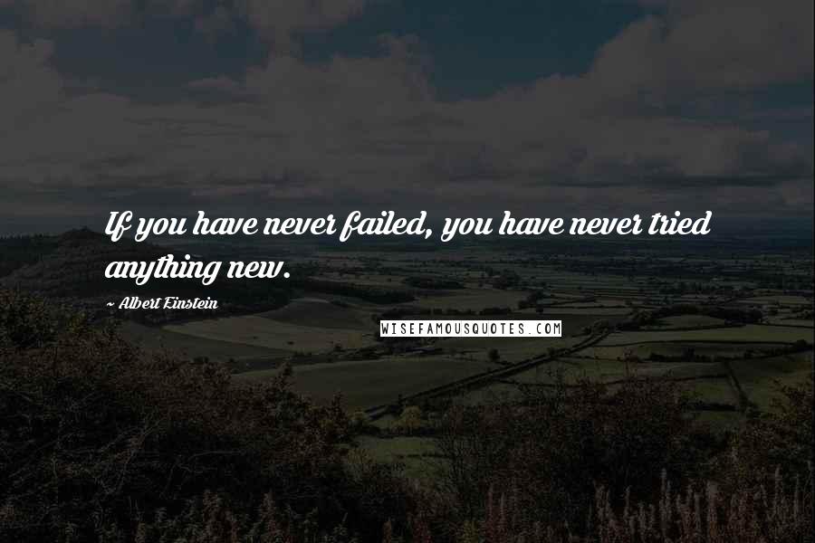 Albert Einstein Quotes: If you have never failed, you have never tried anything new.