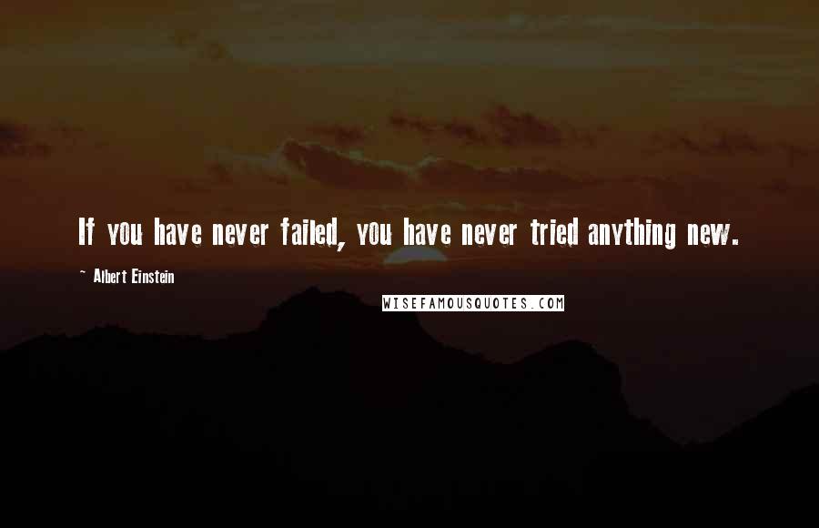 Albert Einstein Quotes: If you have never failed, you have never tried anything new.